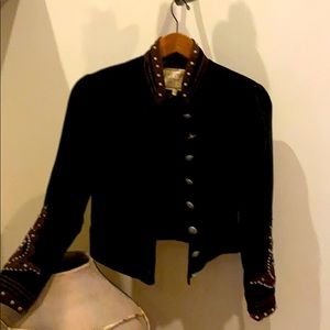 Velvet jacket and skirt western detail